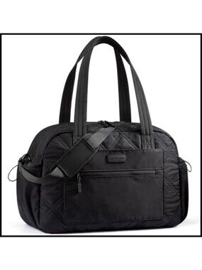 15.6" Laptop Tote Bag Duffel with Cup Holder Water-Resistant Nylon Gym Travel